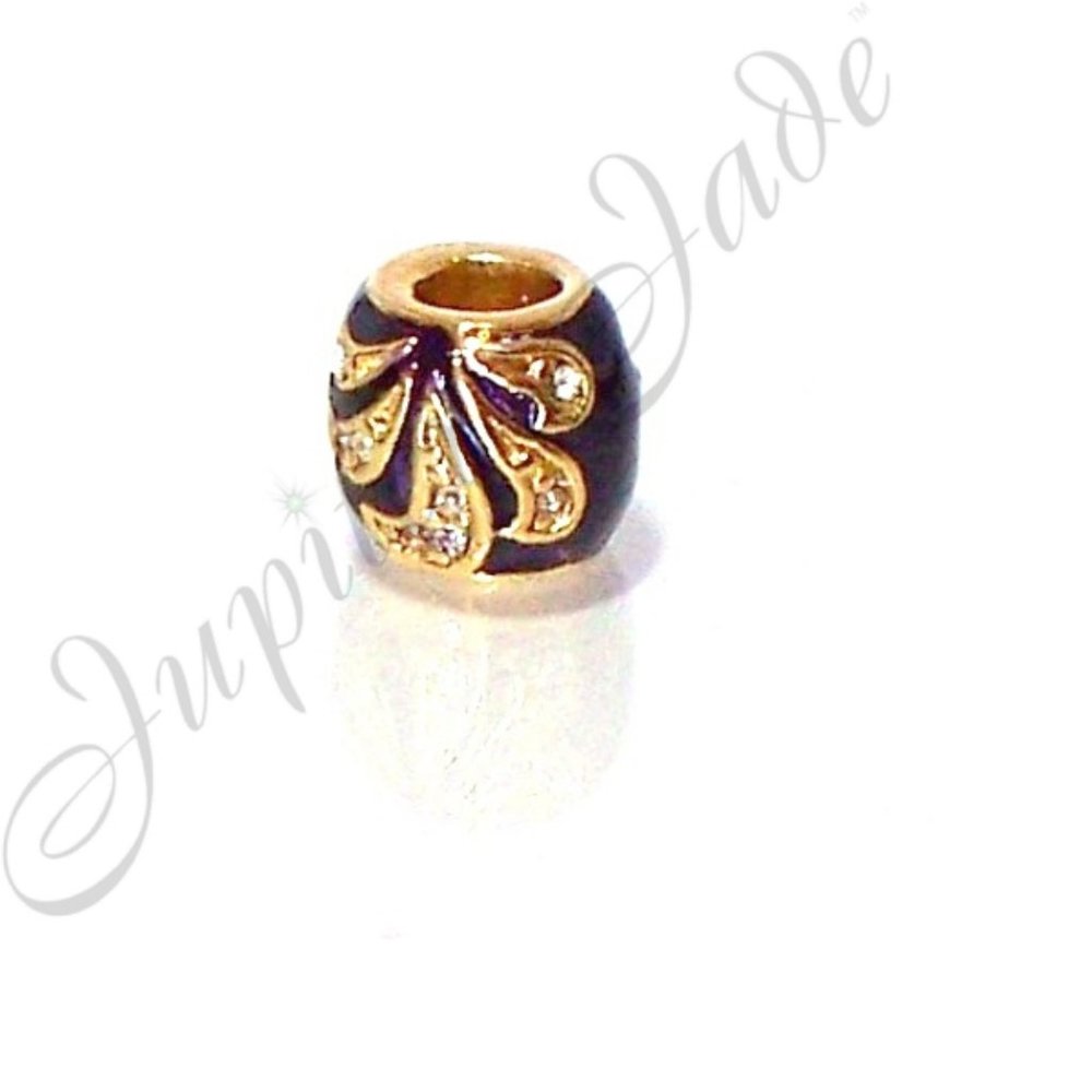 FREE S/H  Pugster Purple Enamel Gold Plate Nouveau Bracelet Charm - Fits Pandora